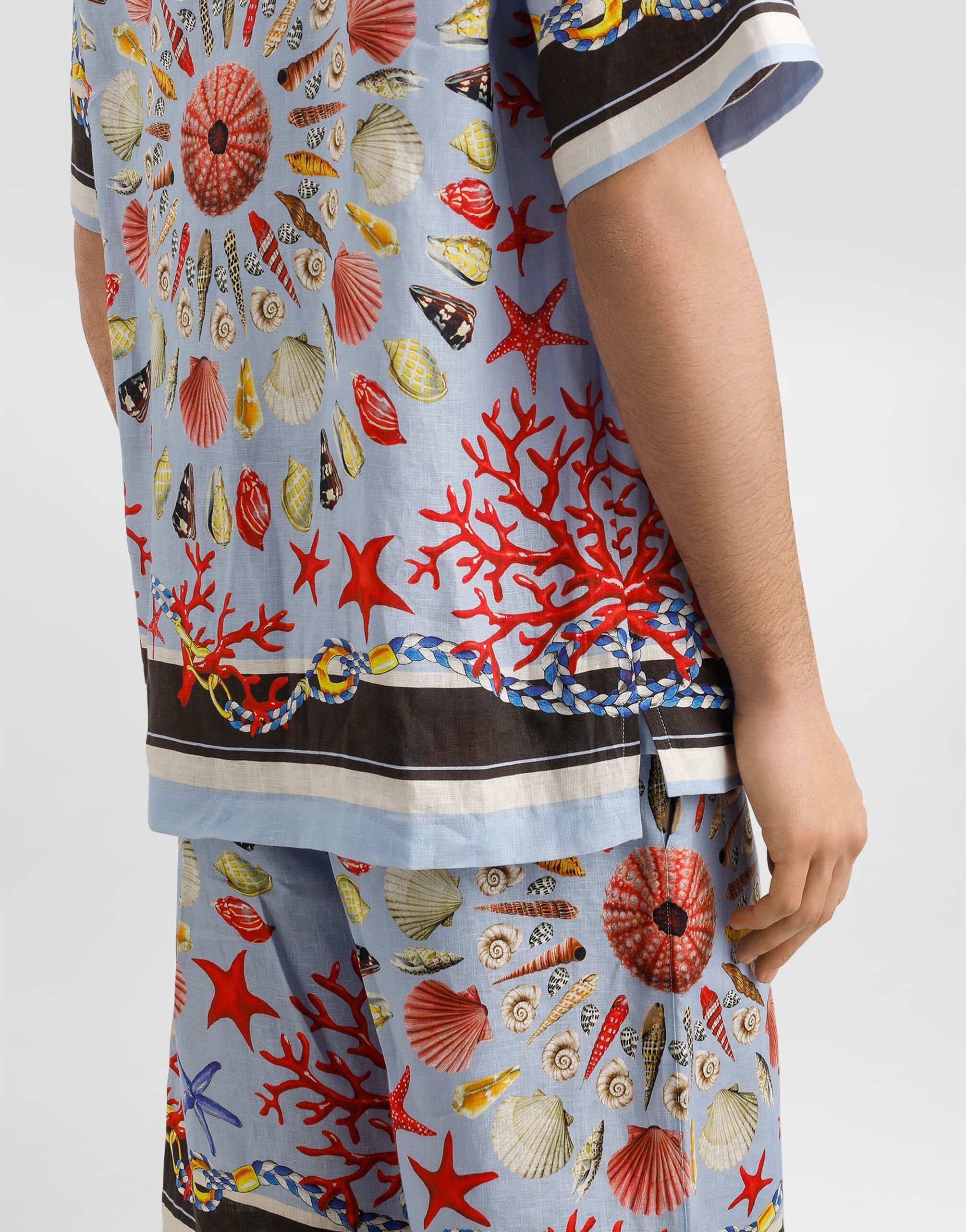 Shell-print hawaii linen canvas shirt - 5