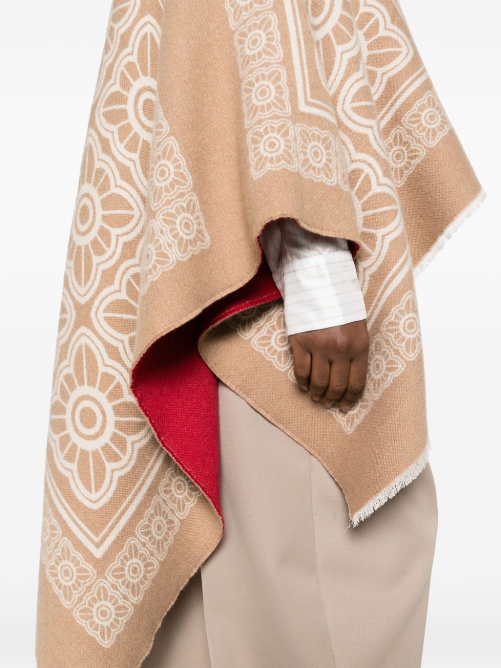 Tiles-print reversible poncho - 5