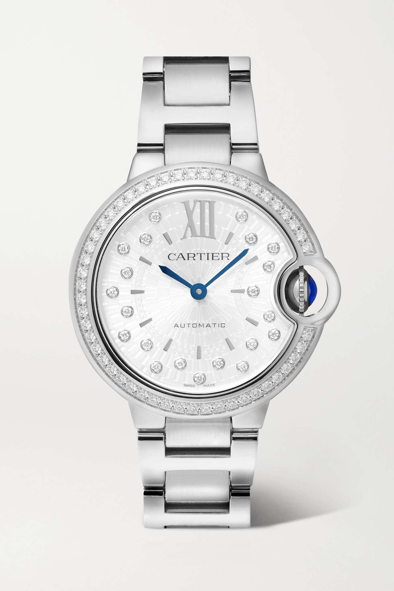 Ballon Bleu de Cartier Automatic 33mm stainless steel and diamond watch 1
