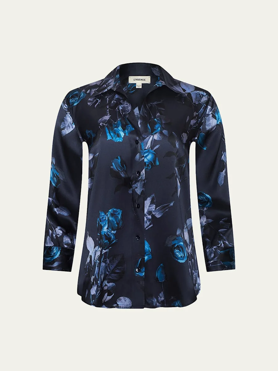 Dani Silk Button-Front Blouse - 1