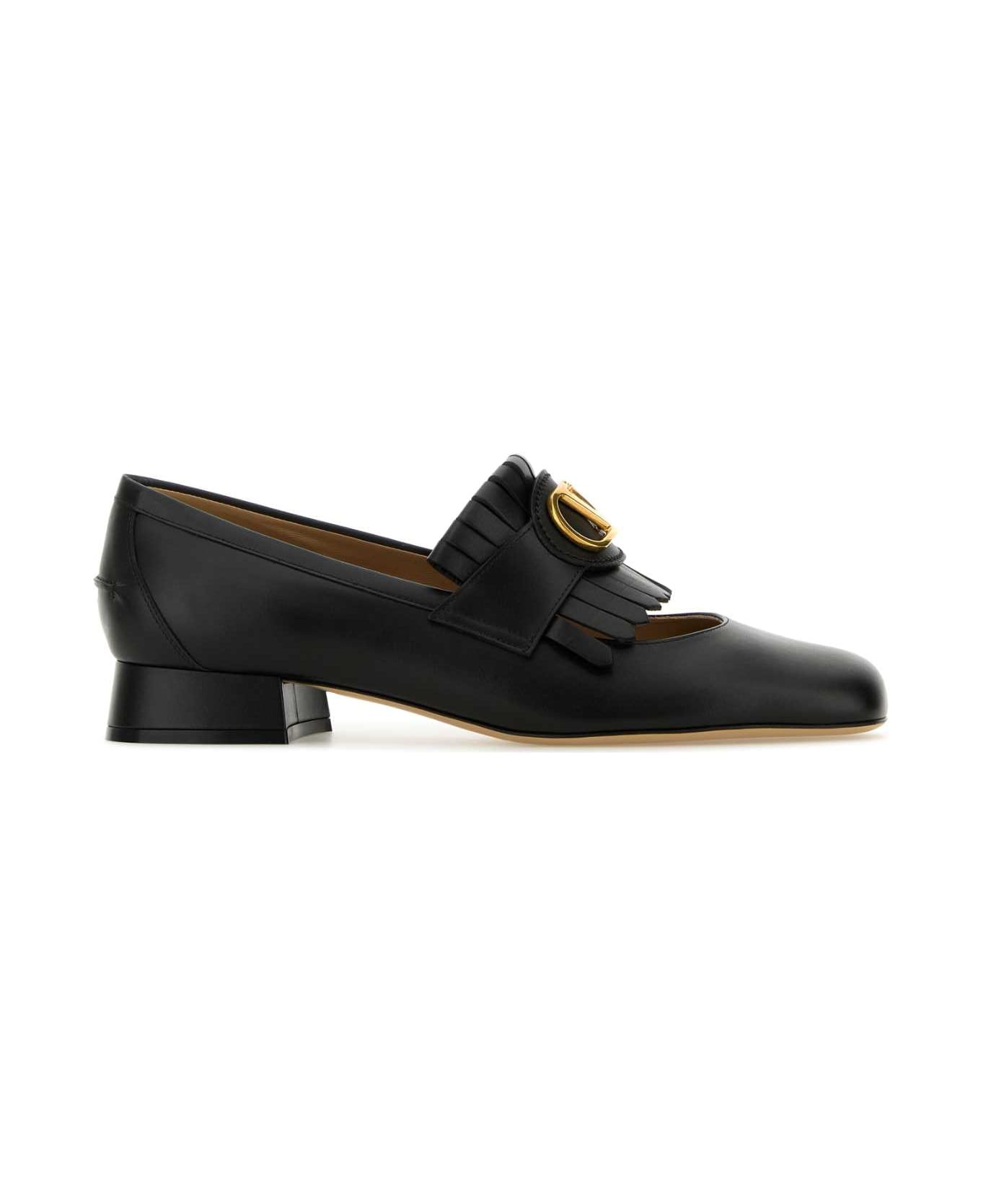 Black Leather Loafers - 1