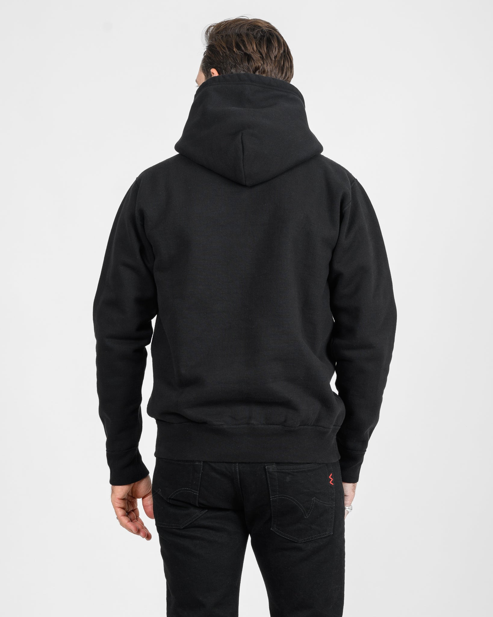IHSW-49-BLK 14oz Ultra Heavyweight Loopwheel Cotton Hoodie - Black - 3