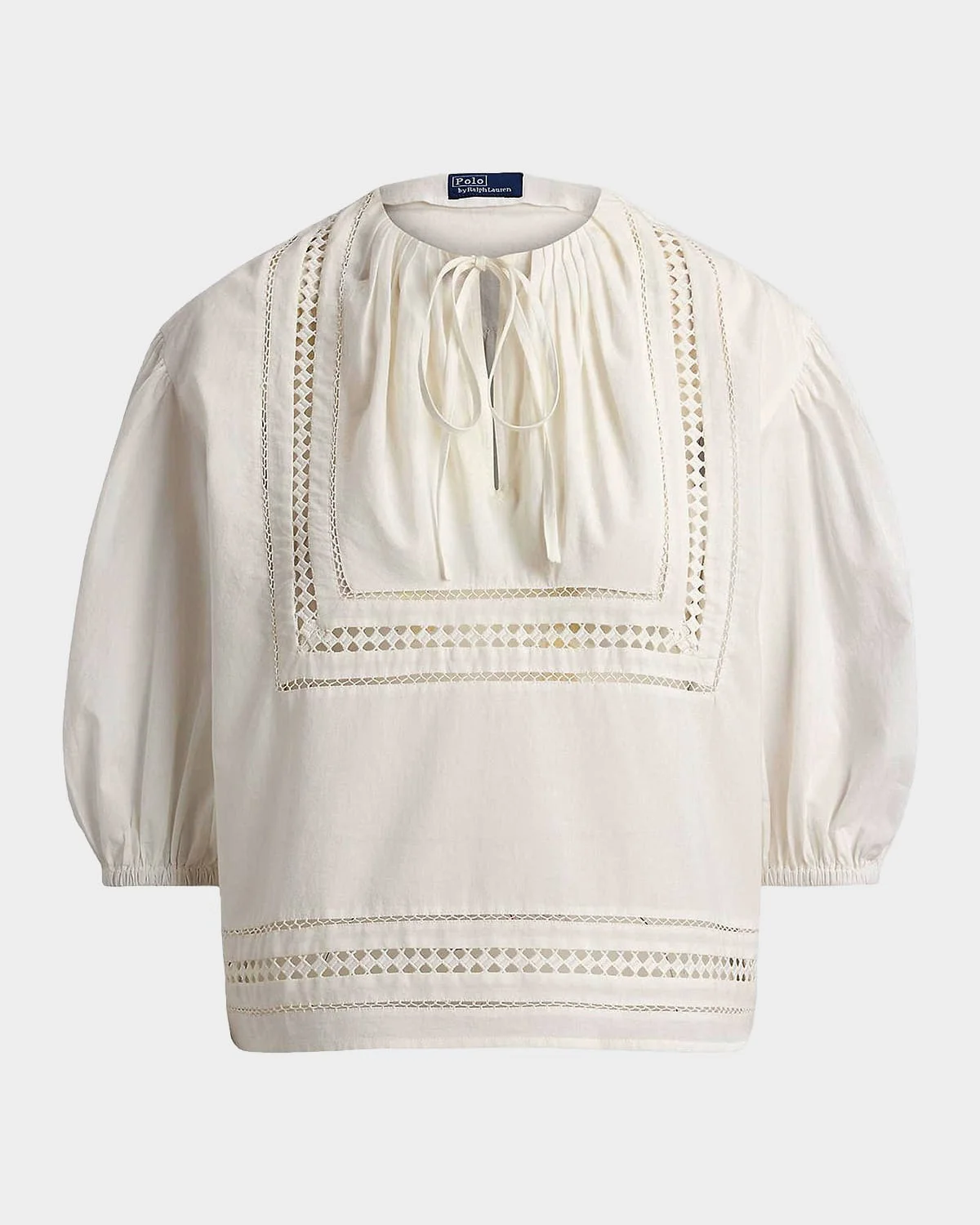 Lace-Trim Cotton Top - 1