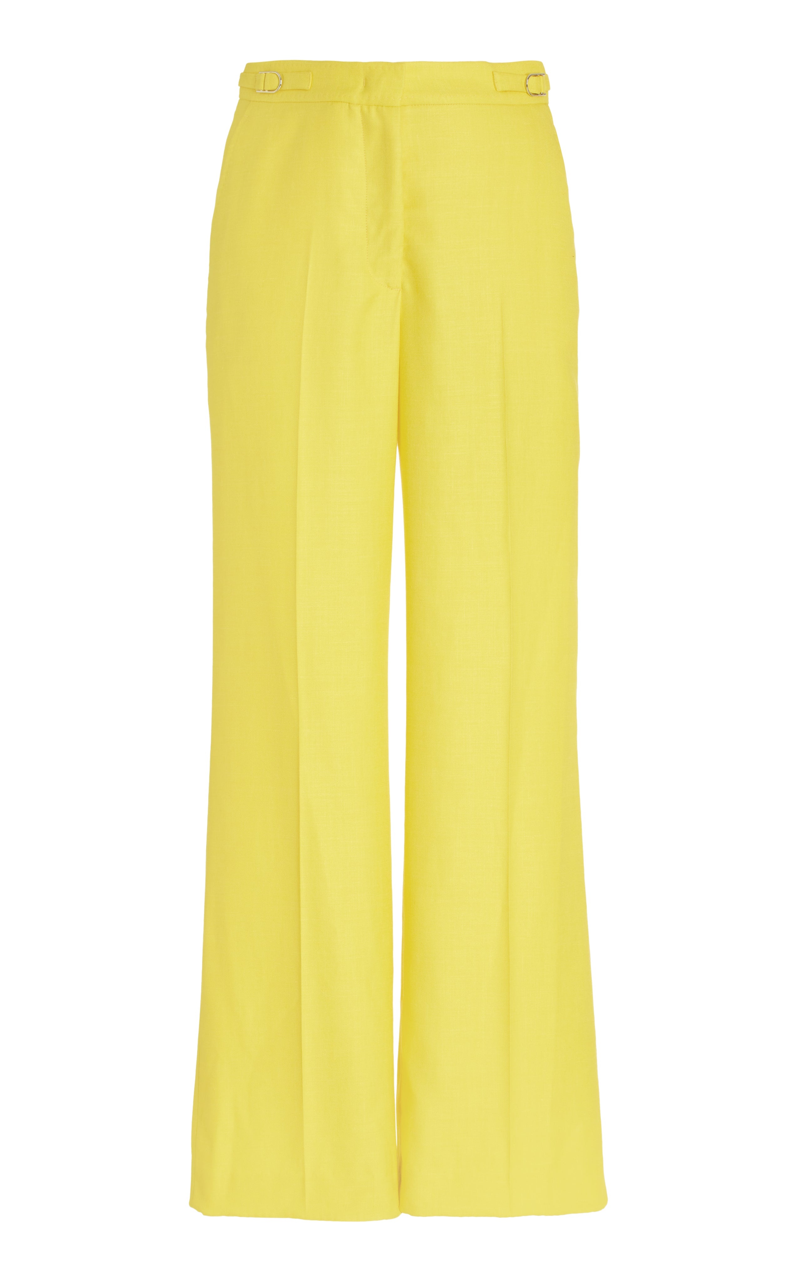 Vesta Pant in Cadmium Yellow Silk Wool with Linen - 1