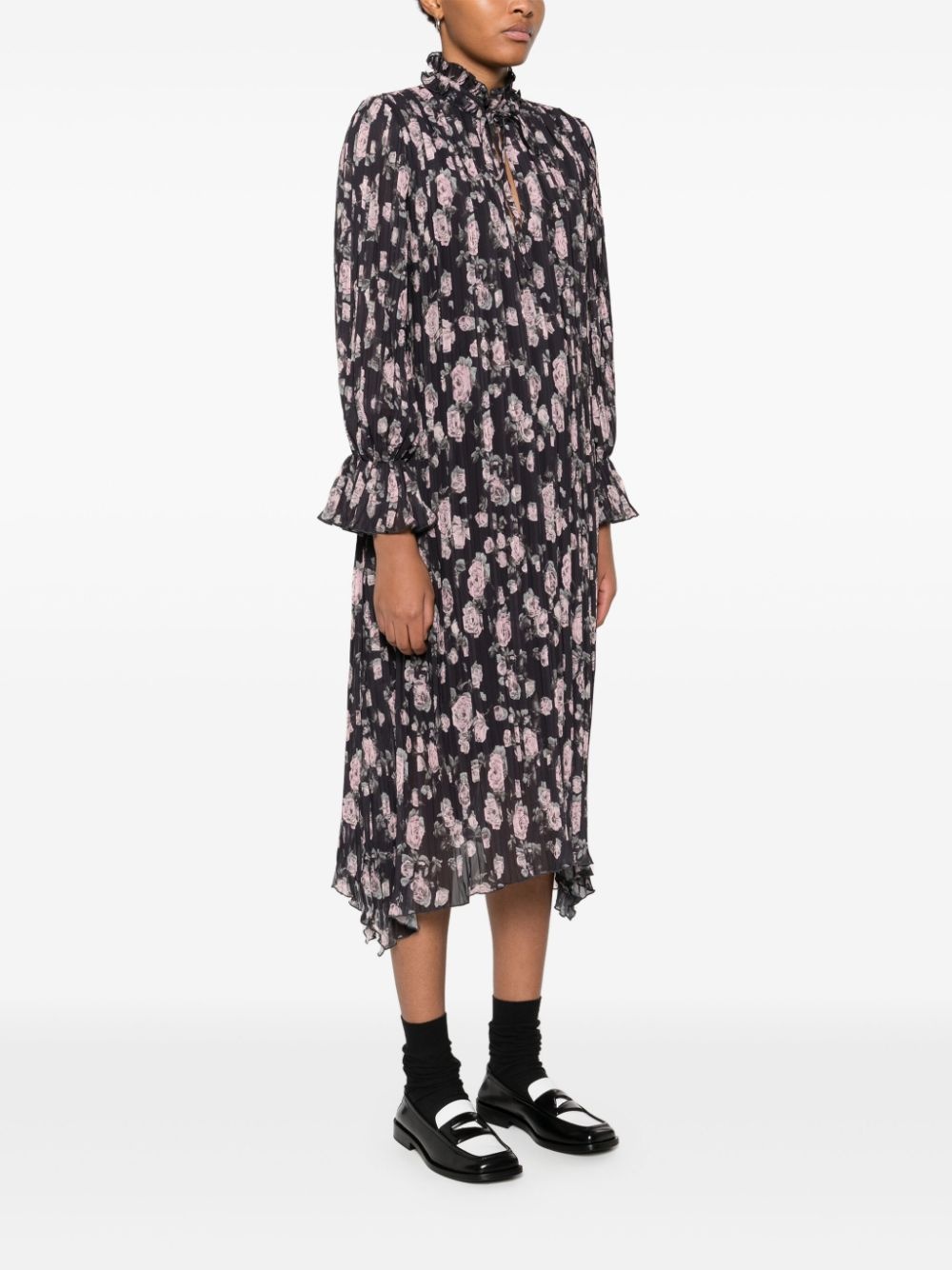 flora-printed georgette dress - 3