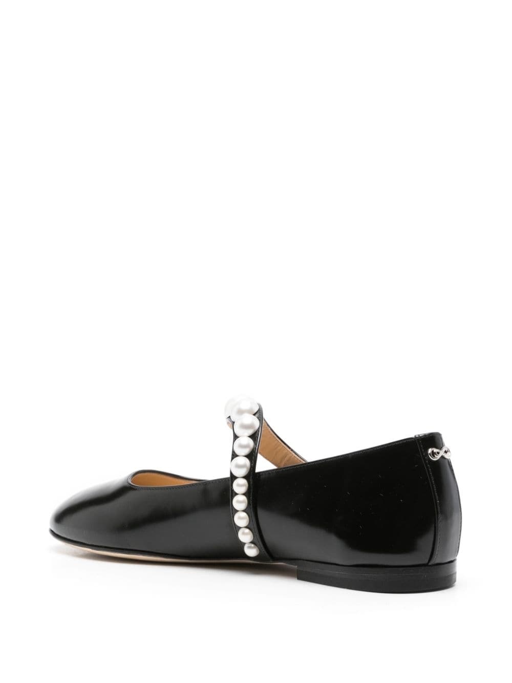 faux-pearl leather ballerina shoes - 3