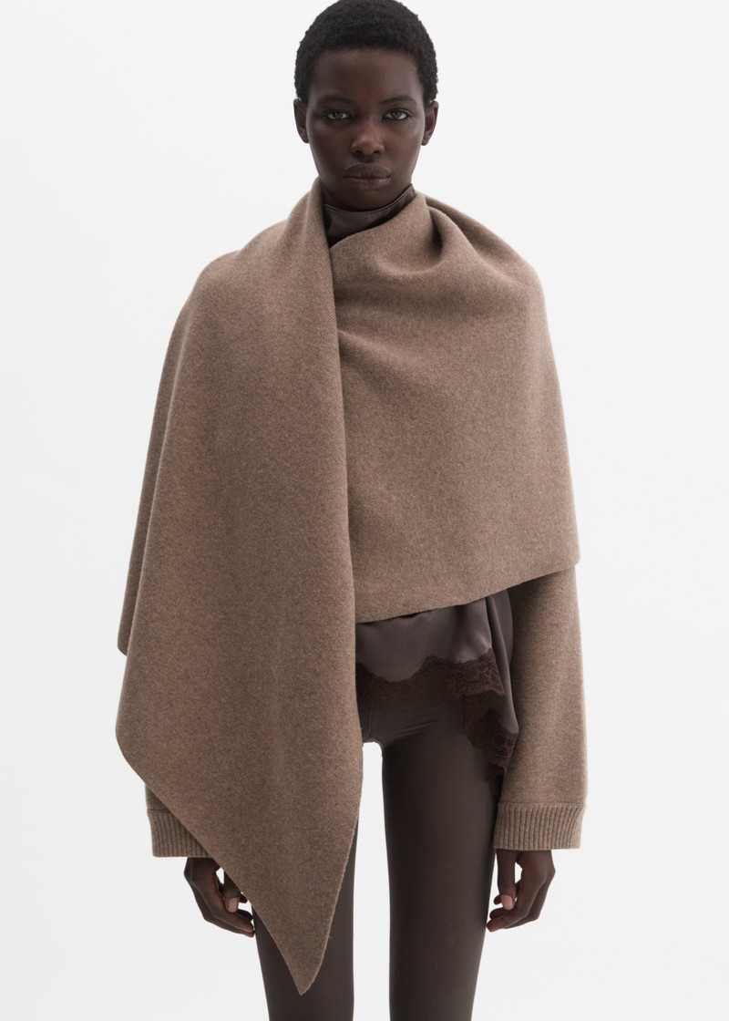 MAGDA BUTRYM Poncho sweater in beige outlook