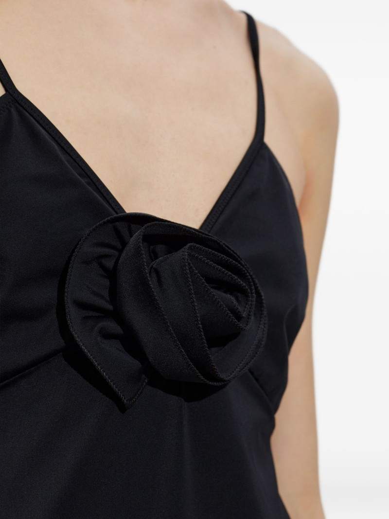 floral-appliqué open-back beach mini dress 5