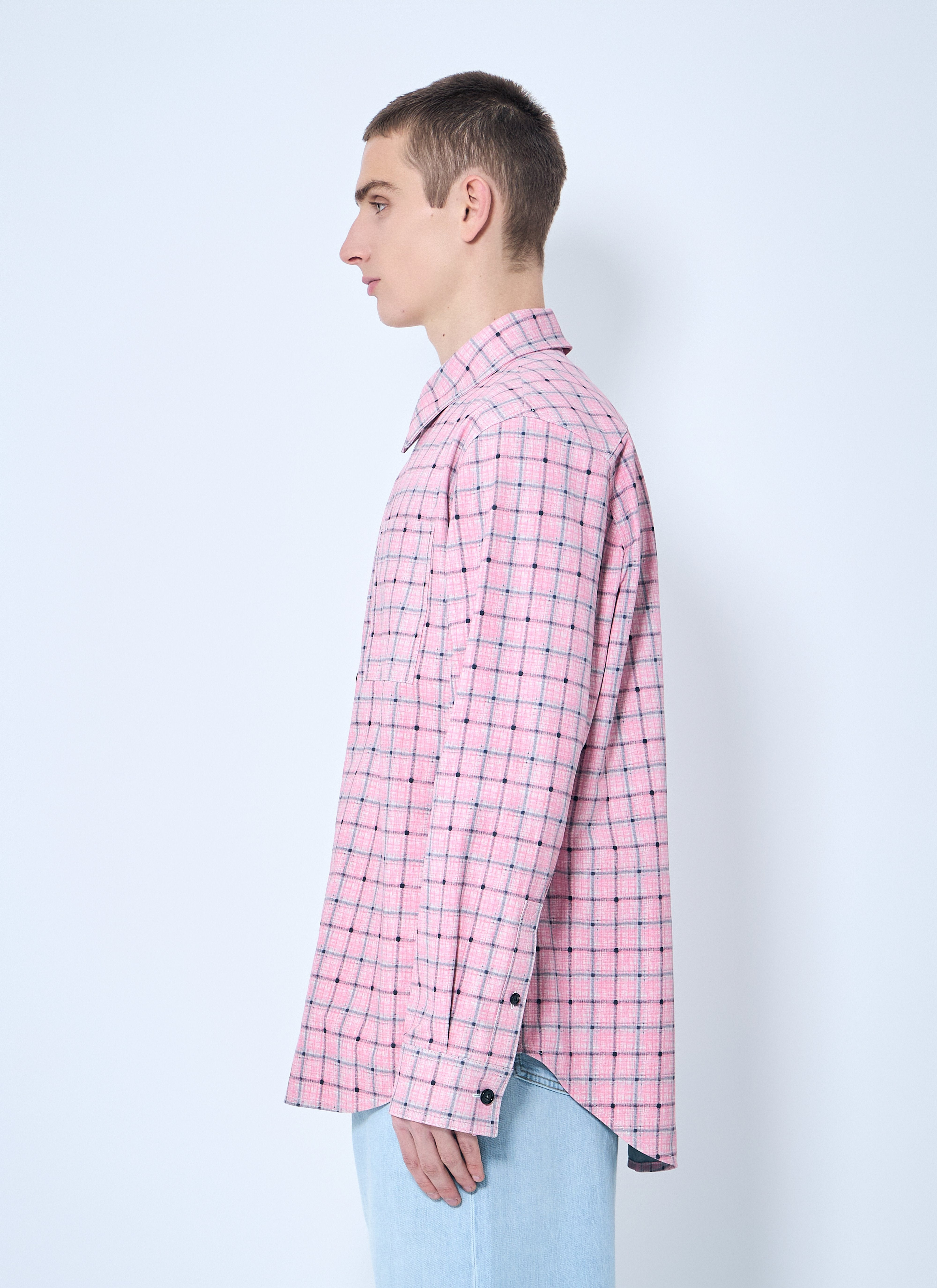 Bottega Veneta Men Printed Leather Shirt - 3
