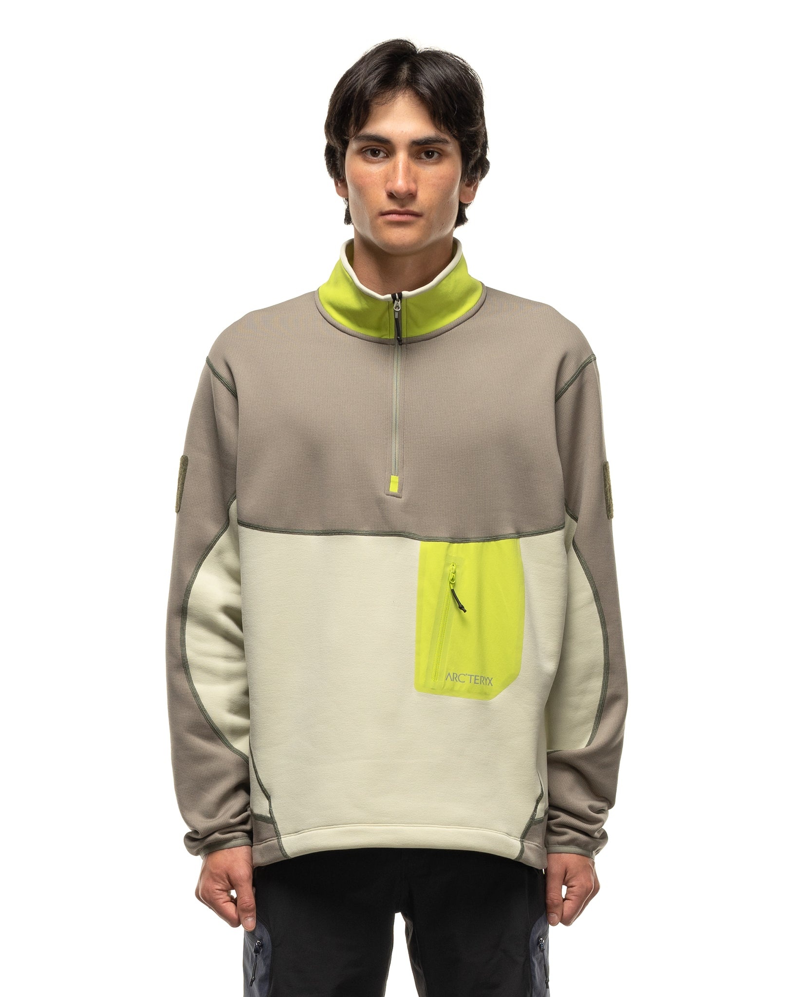 ARC’TERYX SYSTEM A FARADAY HARF ZIP ARC'TERYX System A Beige & Green Faraday Sweater Arc'teryx