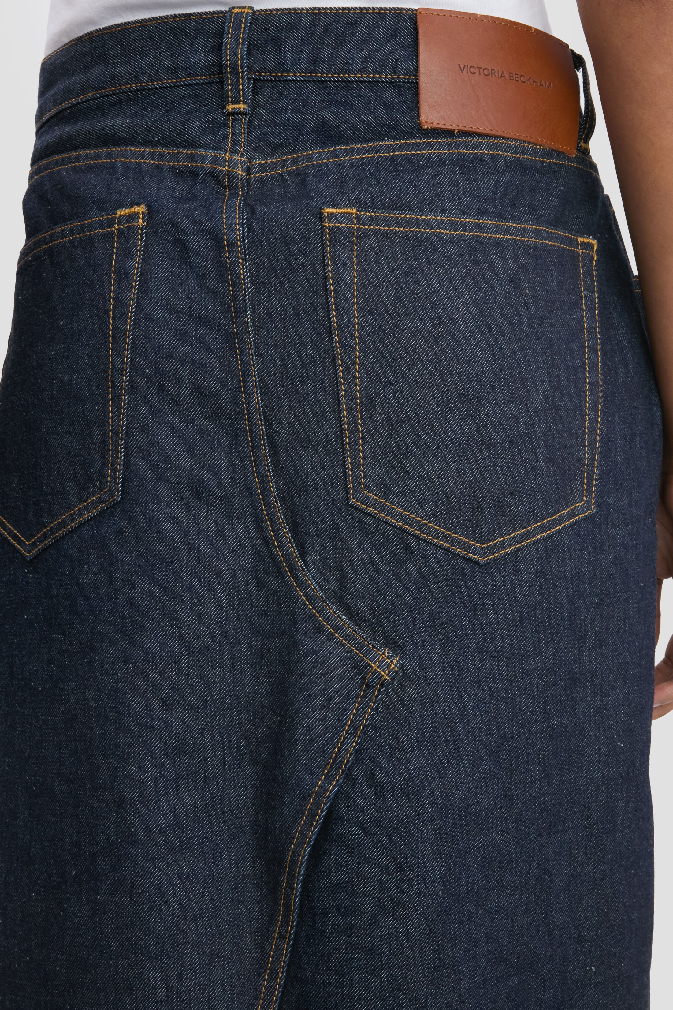 Kick Pocket Denim Skirt In Light Rinse - 4