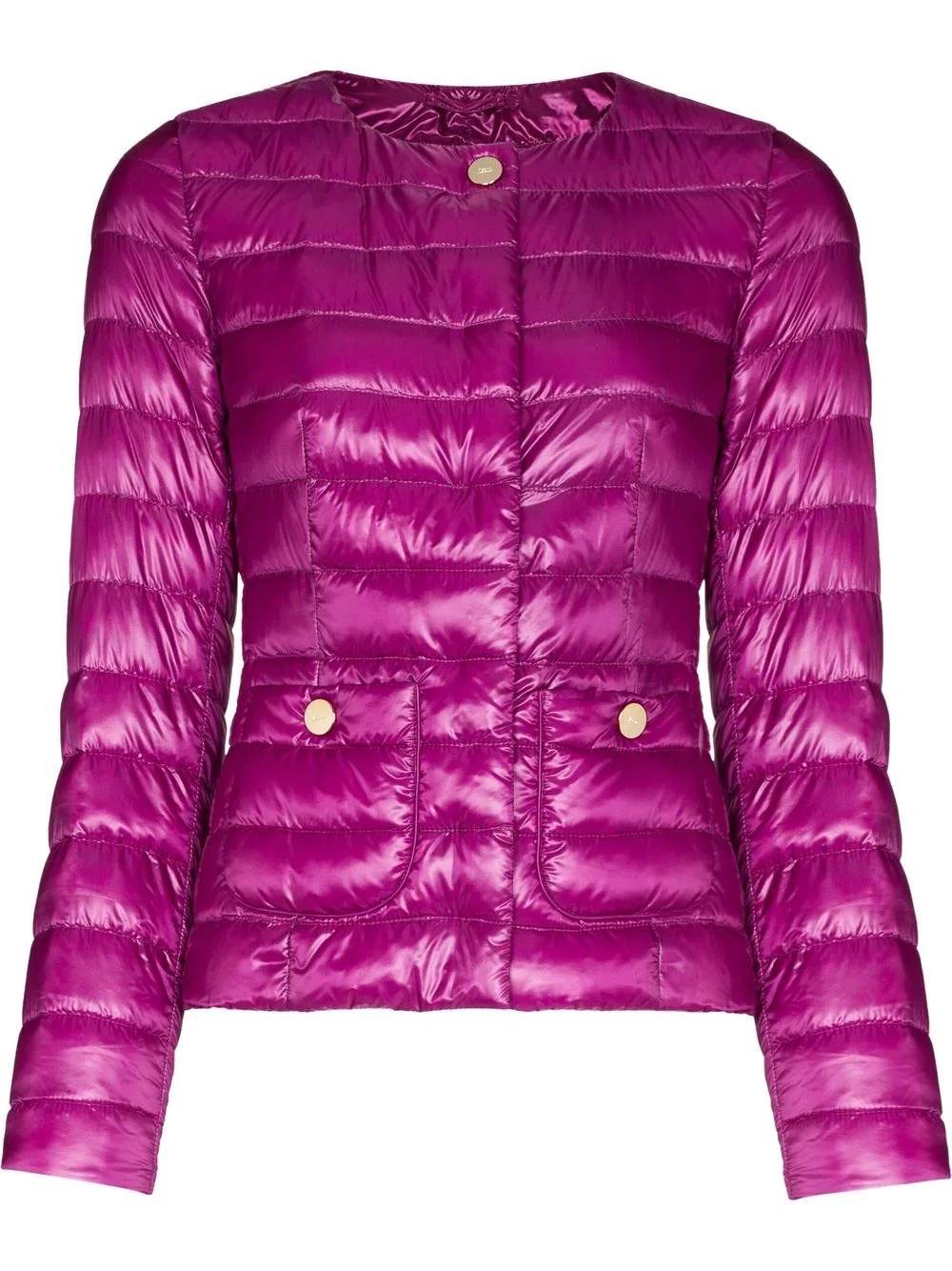 quilted-finish fitted jacket - 1