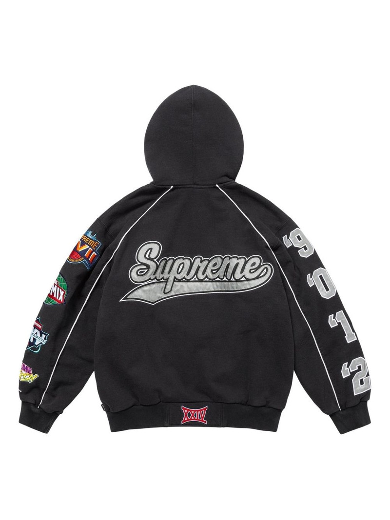 Supreme Playoffs multiple-appliqués zip-up hoodie outlook