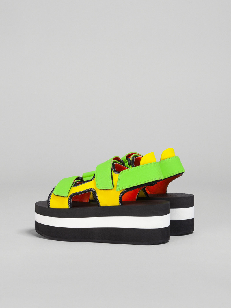 Marni YELLOW AND GREEN TECHNICAL FABRIC SANDAL outlook