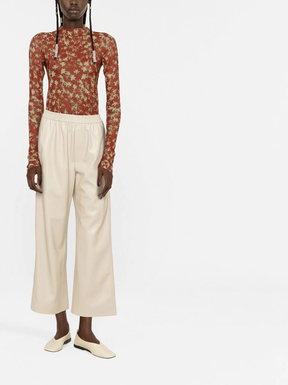faux-leather cropped trousers - 2
