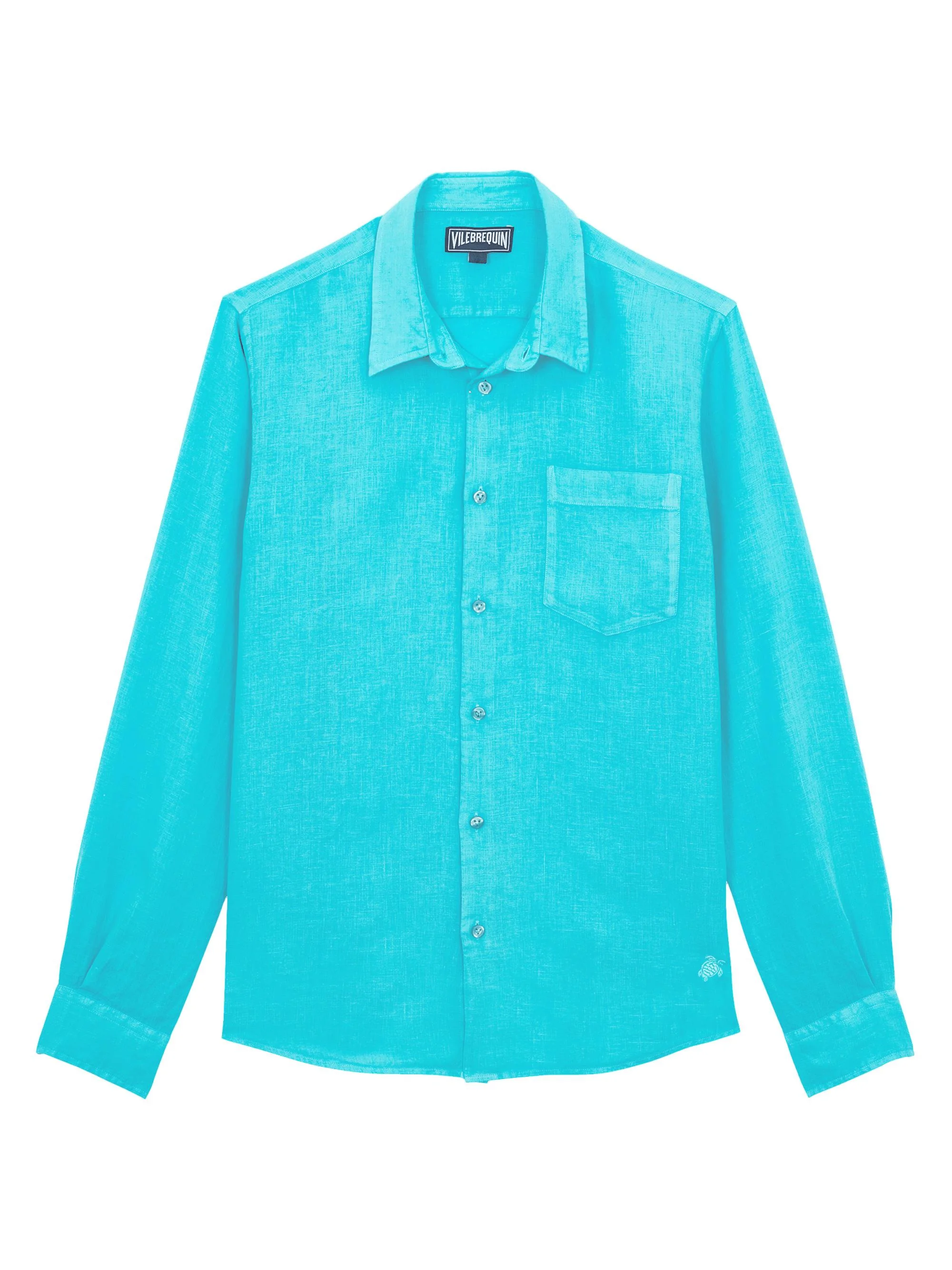 Men's Long-Sleeve Linen Shirt - Vert Disco - 1