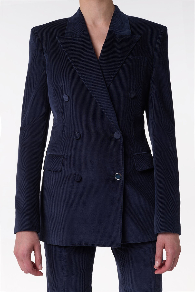 GABRIELA HEARST Gavin Blazer in Dark Navy Sea Island Cotton Corduroy outlook