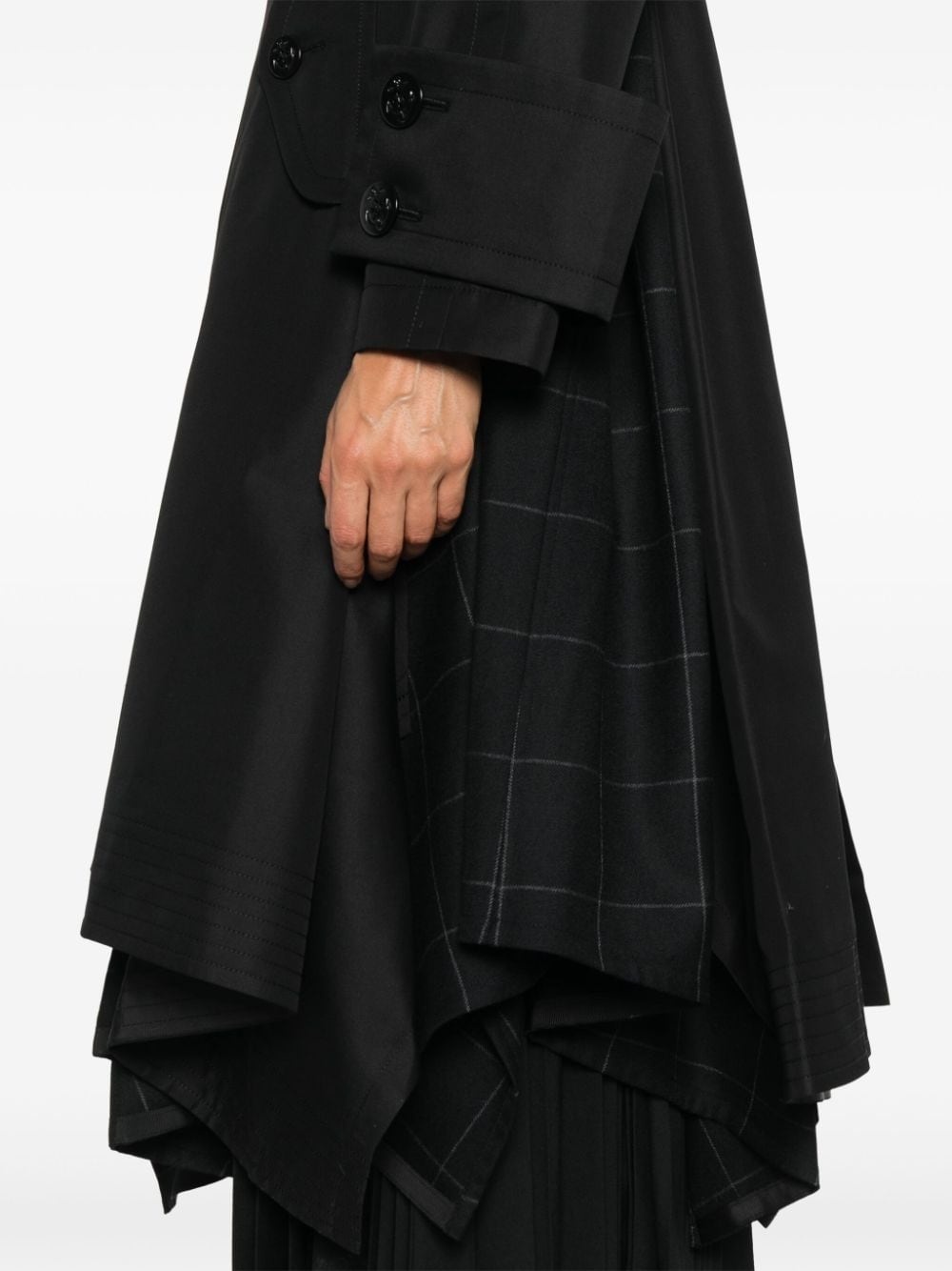 gabardine x windowpane coat - 5
