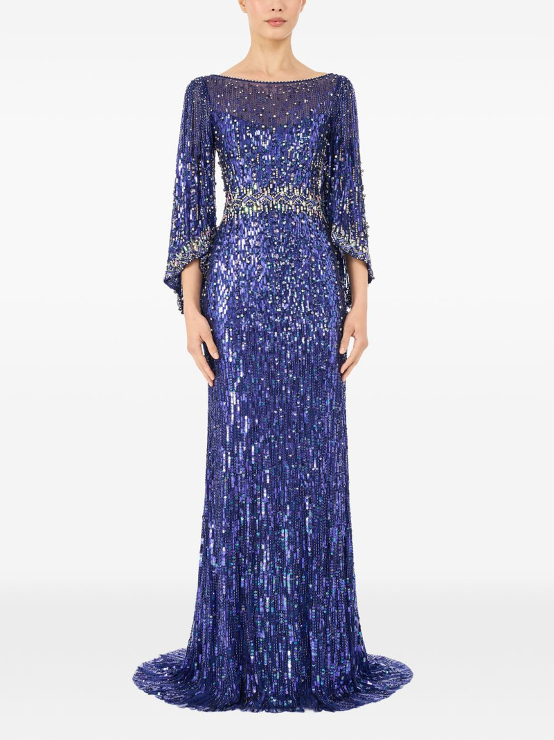 JENNY PACKHAM Ines embellished long-sleeved maxi dress outlook