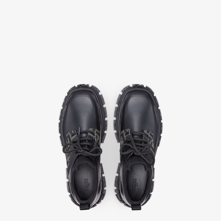 Black leather lace-ups - 4