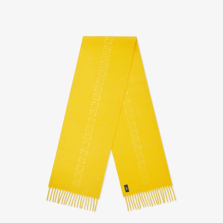 Yellow cashmere scarf - 1
