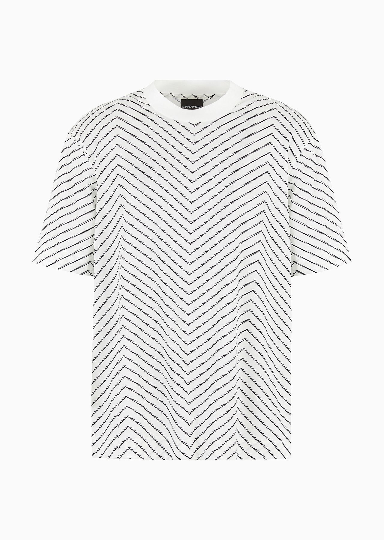 Lyocell blend-jersey T-shirt with macro chevron print and ASV micro eagle - 1