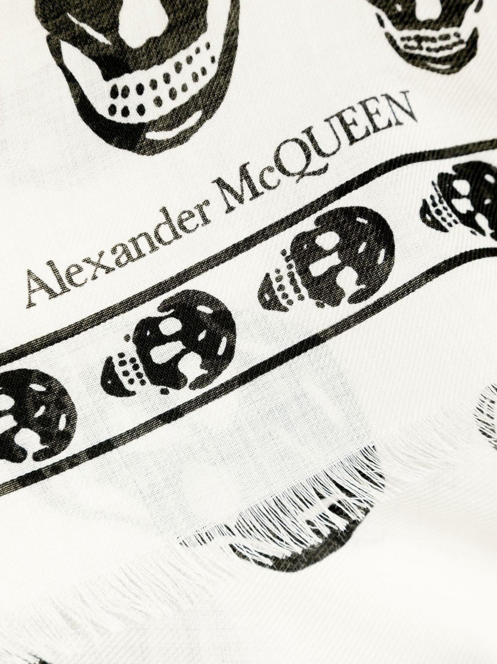 skull-print wool scarf - 3