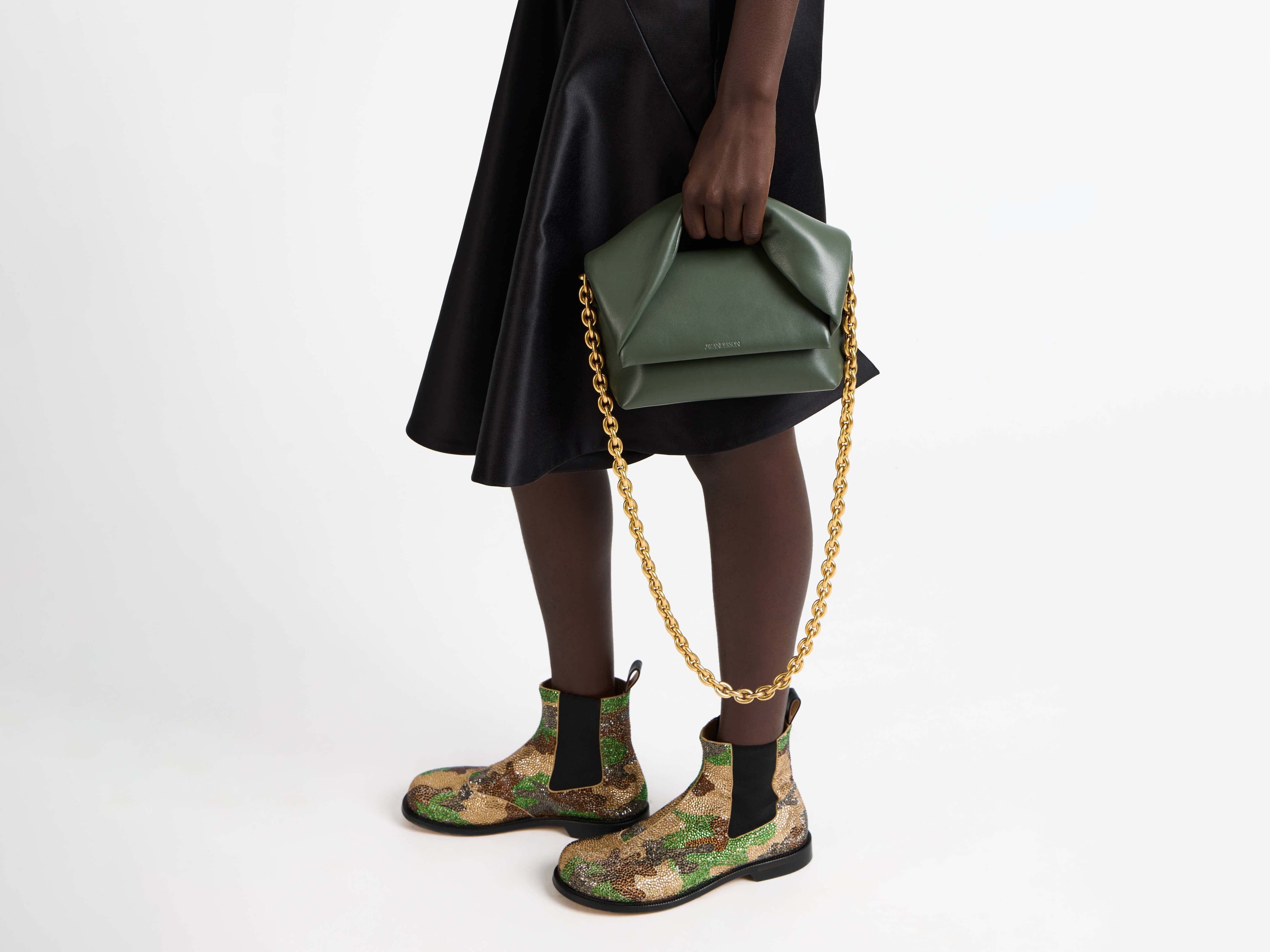 MEDIUM TWISTER BAG IN KHAKI LEATHER - 2
