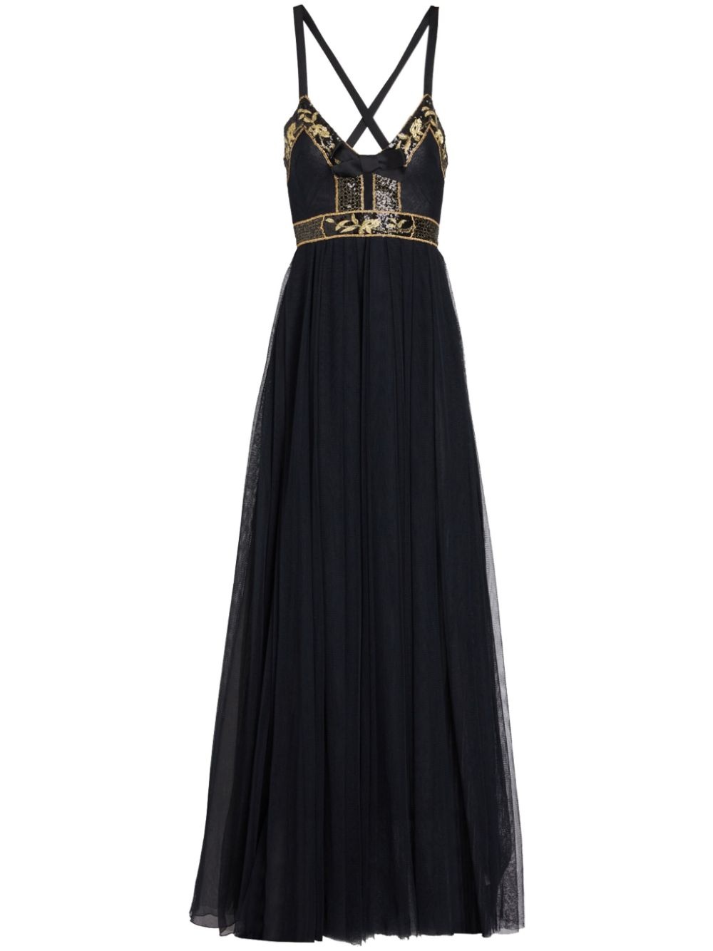 embroidered tulle dress - 1