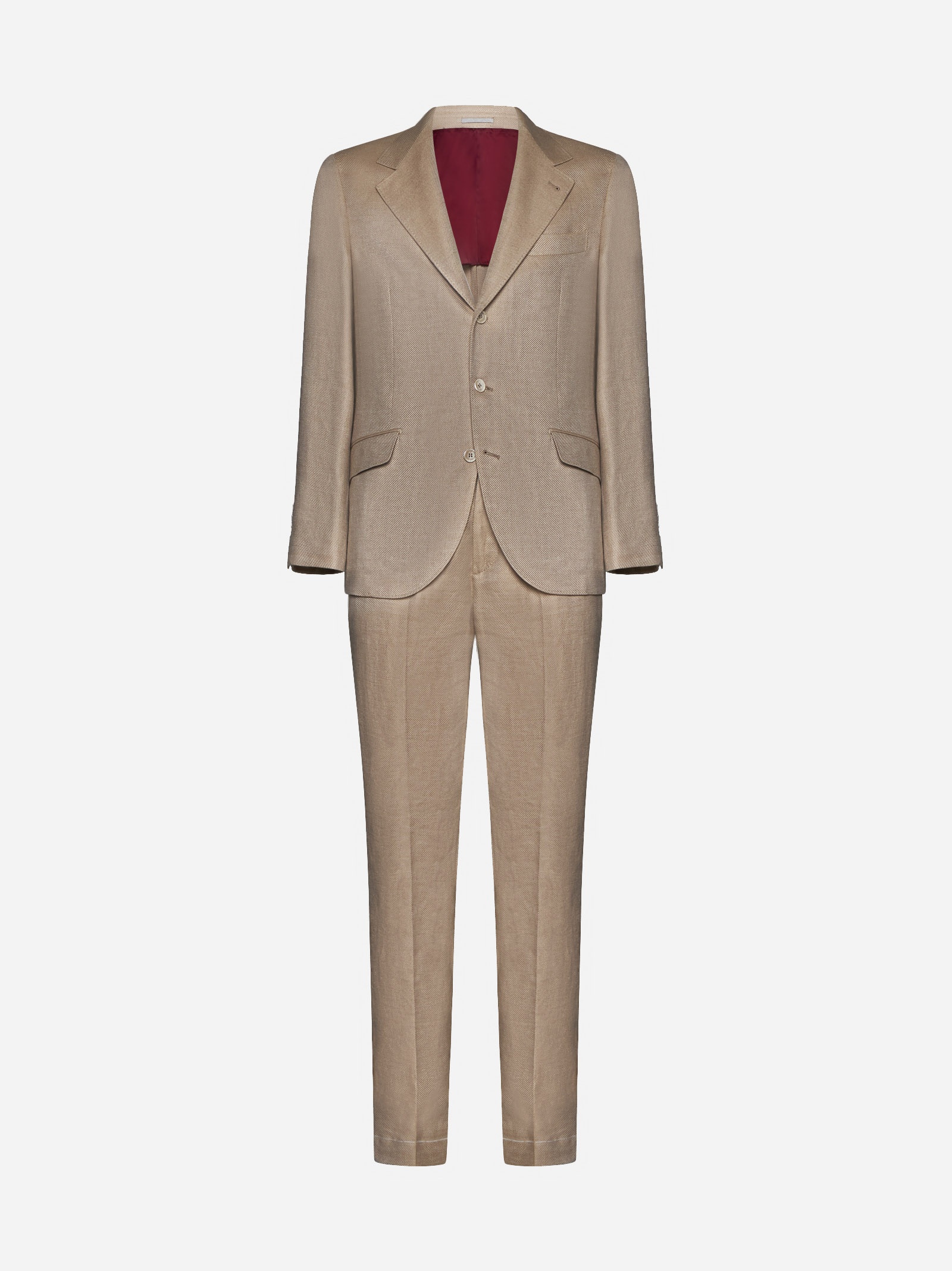 Linen-blend single-breasted suit - 1