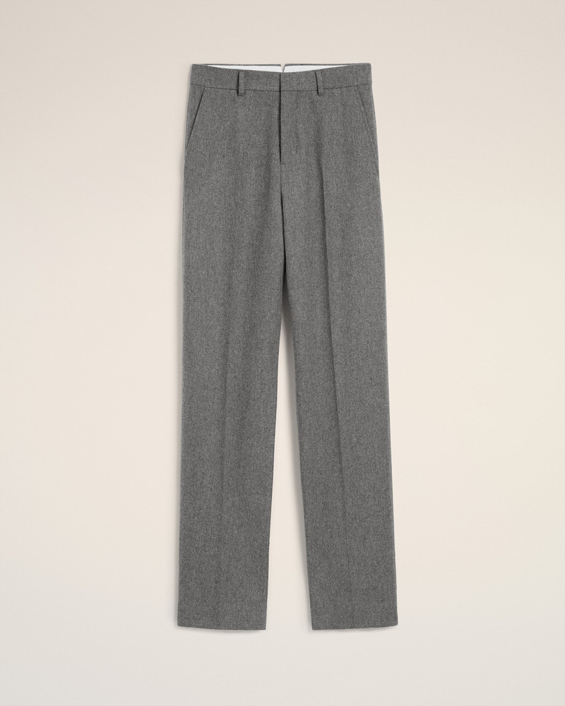 GREY WOOL LARGE FIT TROUSERS 1