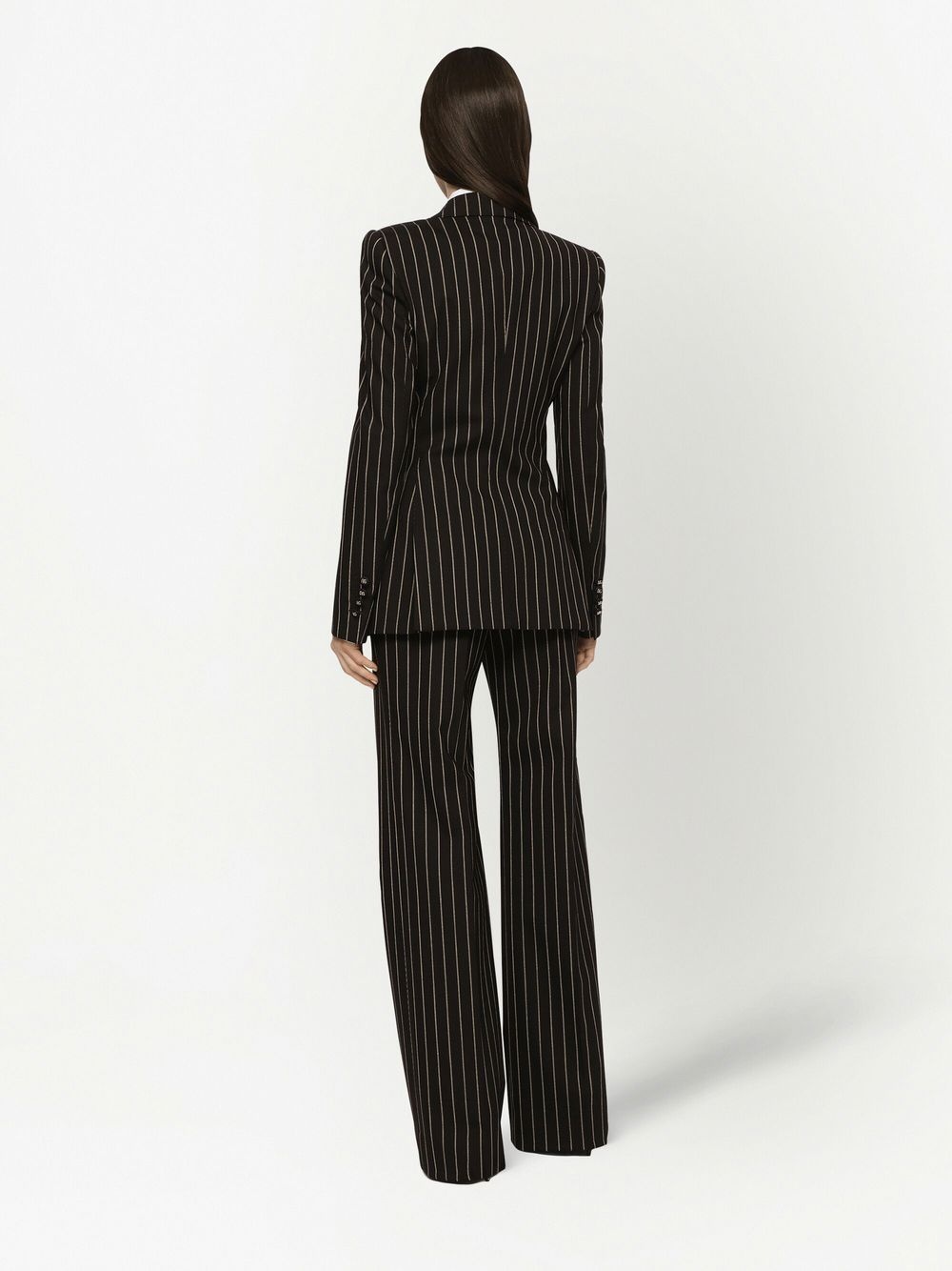 pinstriped single-breasted blazer - 4