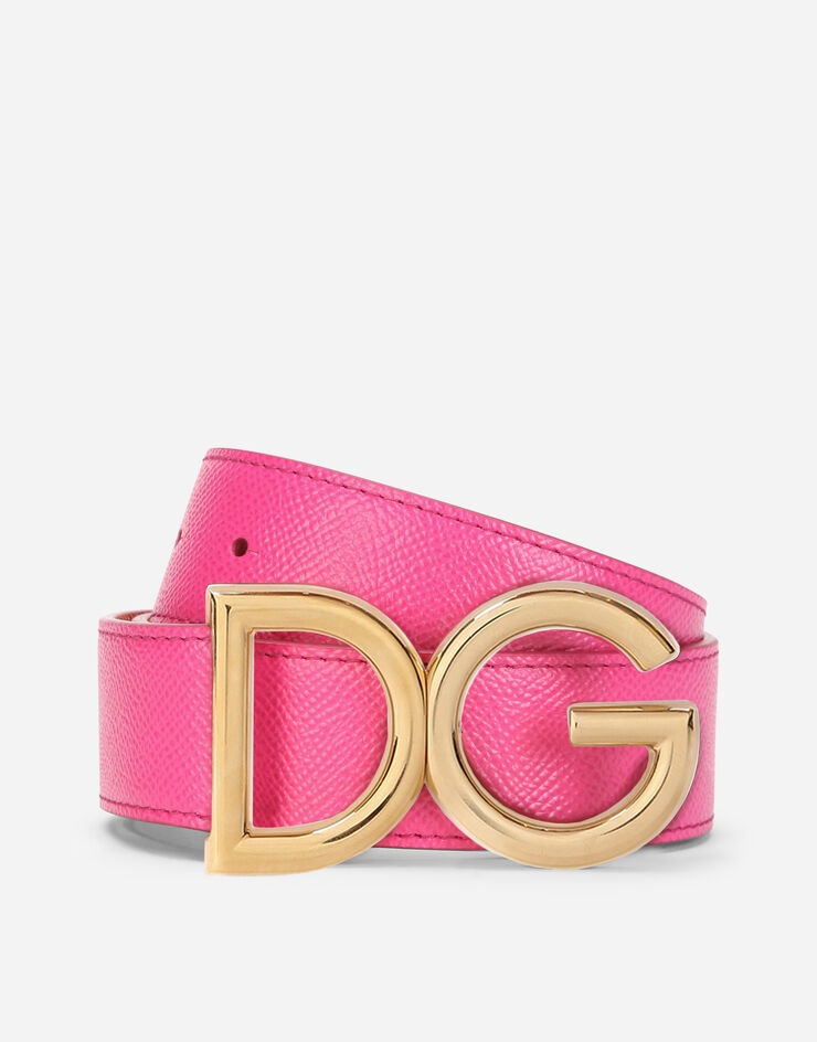 Reversible dauphine calfskin belt with DG logo - 1