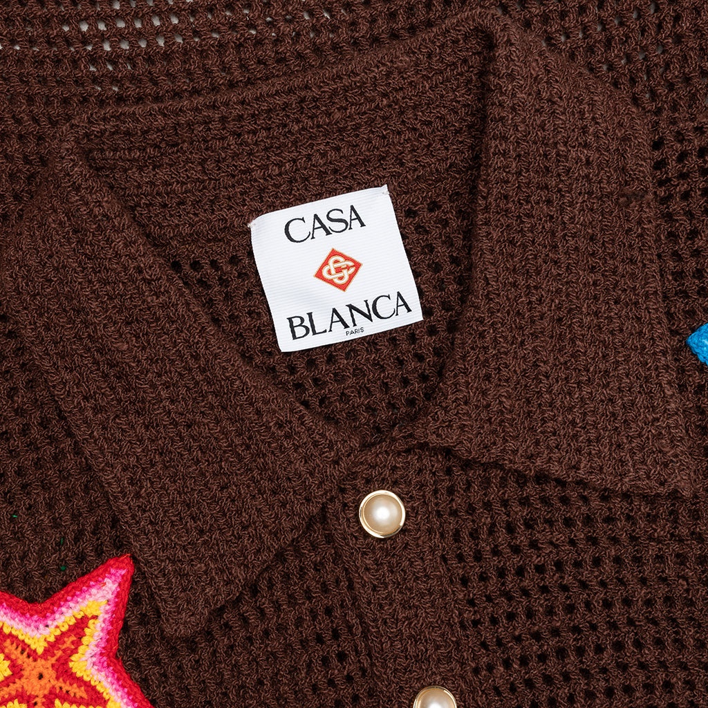 CROCHET POLO WITH PATCHES - BROWN - 3