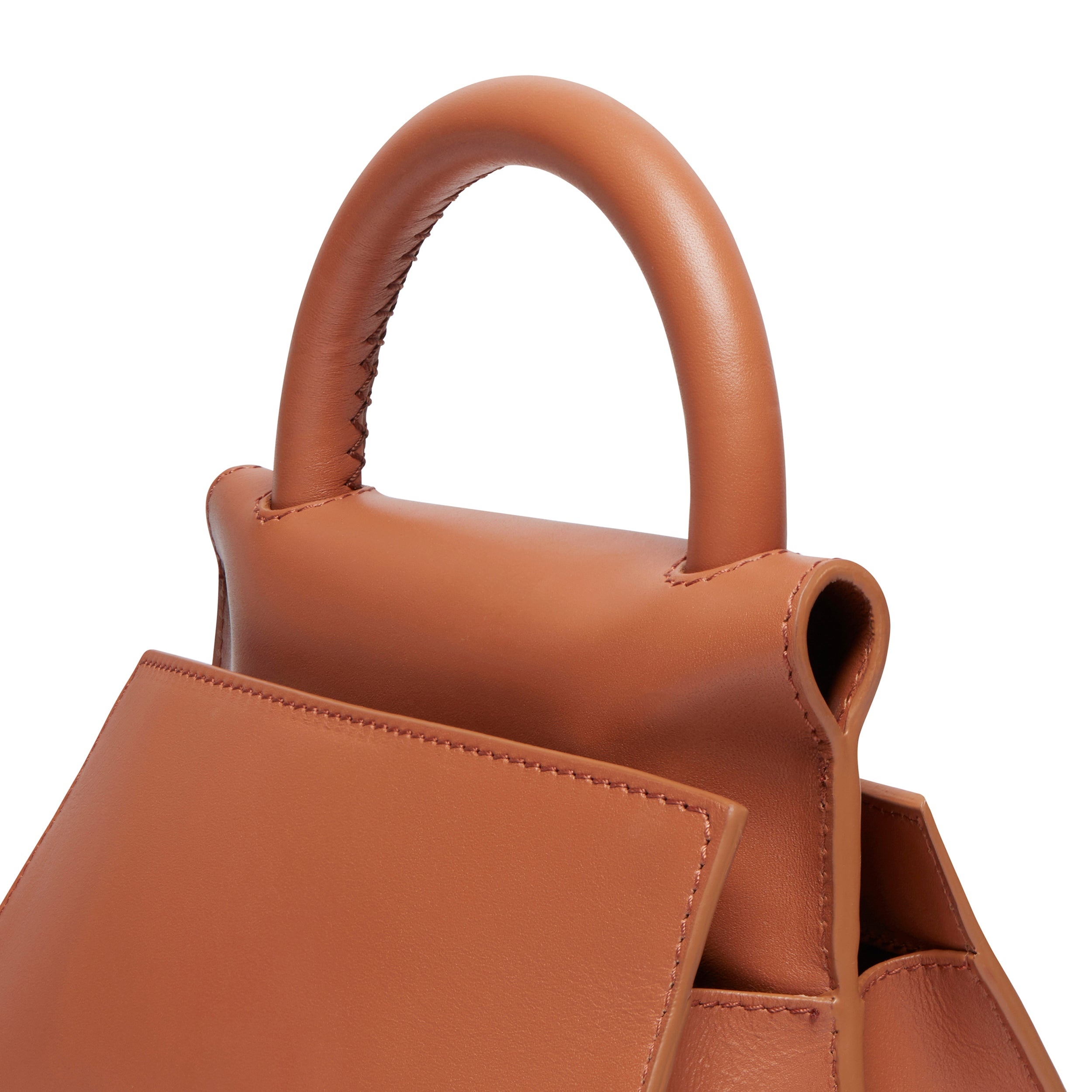 Small Papillon Leather Caramel - 4