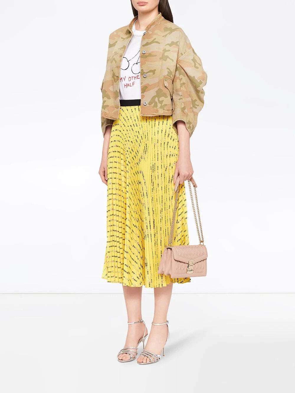 Miu Miu Flower print pleated skirt - 2