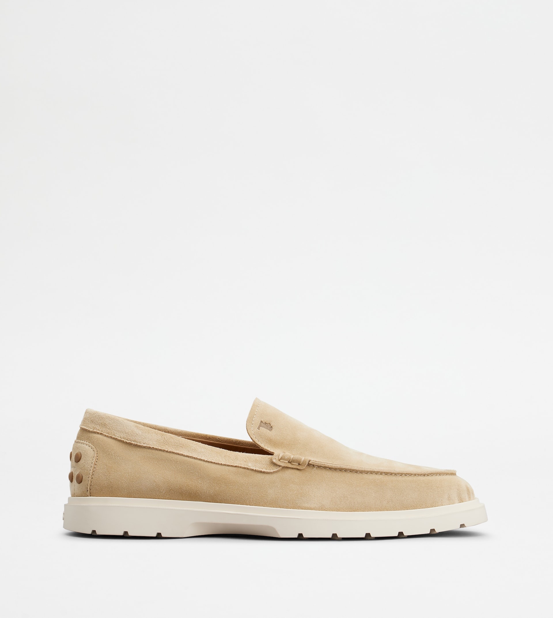 SLIPPER LOAFERS IN SUEDE - OFF WHITE - 1
