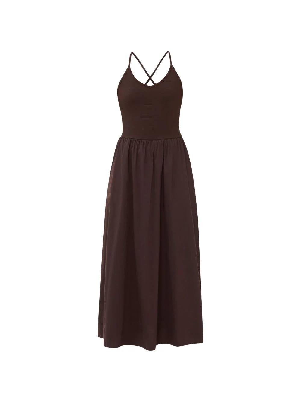 ribbed-knit cross-back maxi dress - 1