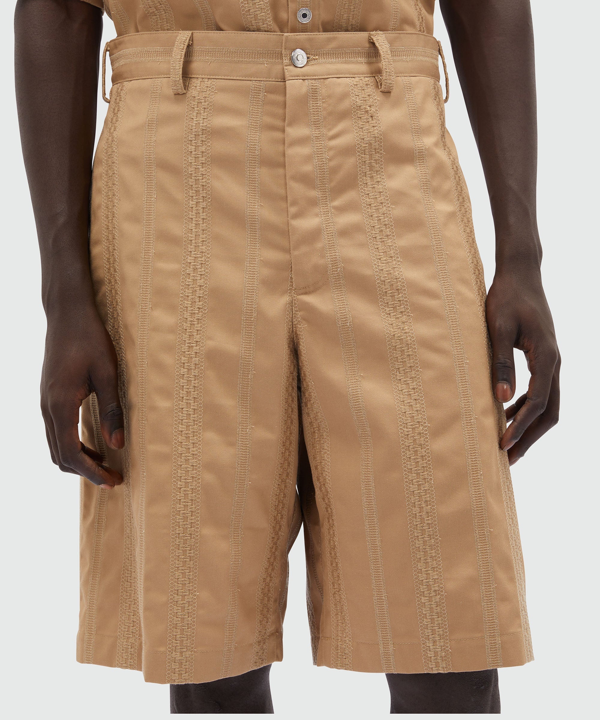 Gabardine Bermuda shorts with embroidery - 5