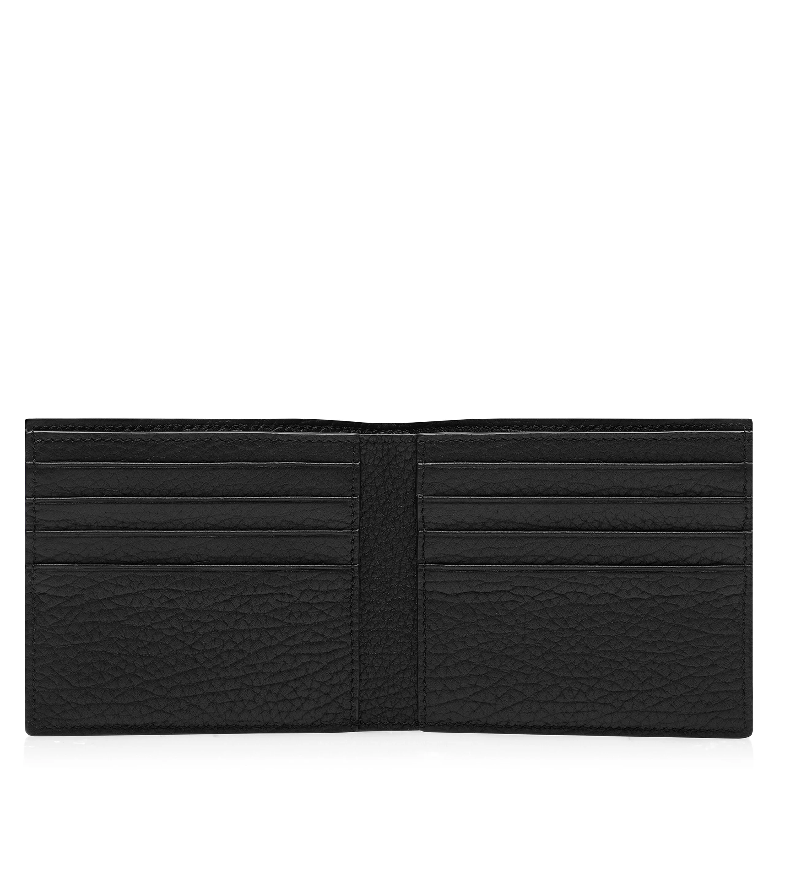 PRINTED DEER LEATHER ELONGATED T LINE CLASSIC BIFOLD WALLET - 1