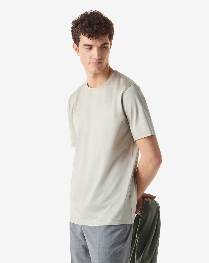 CORNELIANI Grey crew neck pure cotton t-shirt outlook
