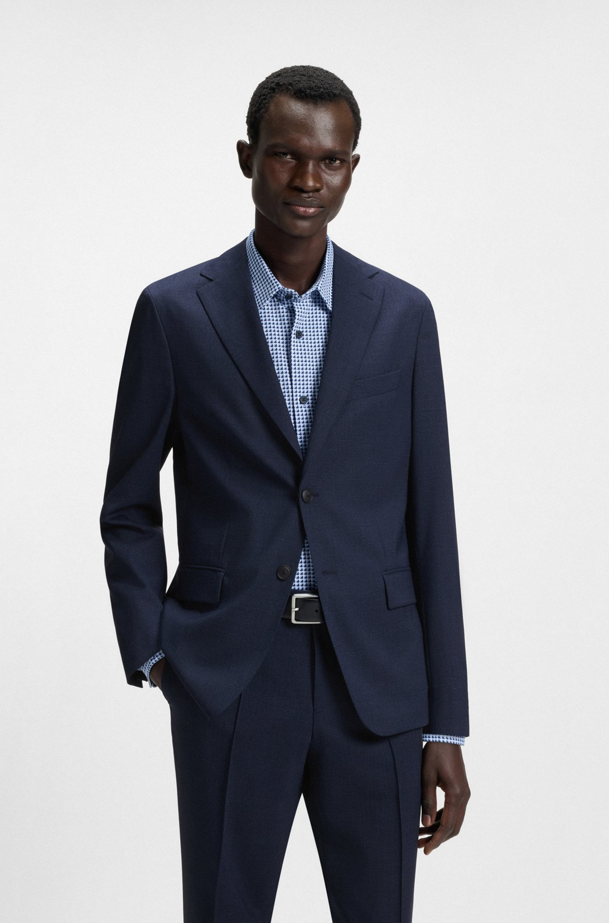 SLIM-FIT SUIT IN PATTERNED STRETCH WOOL - 2