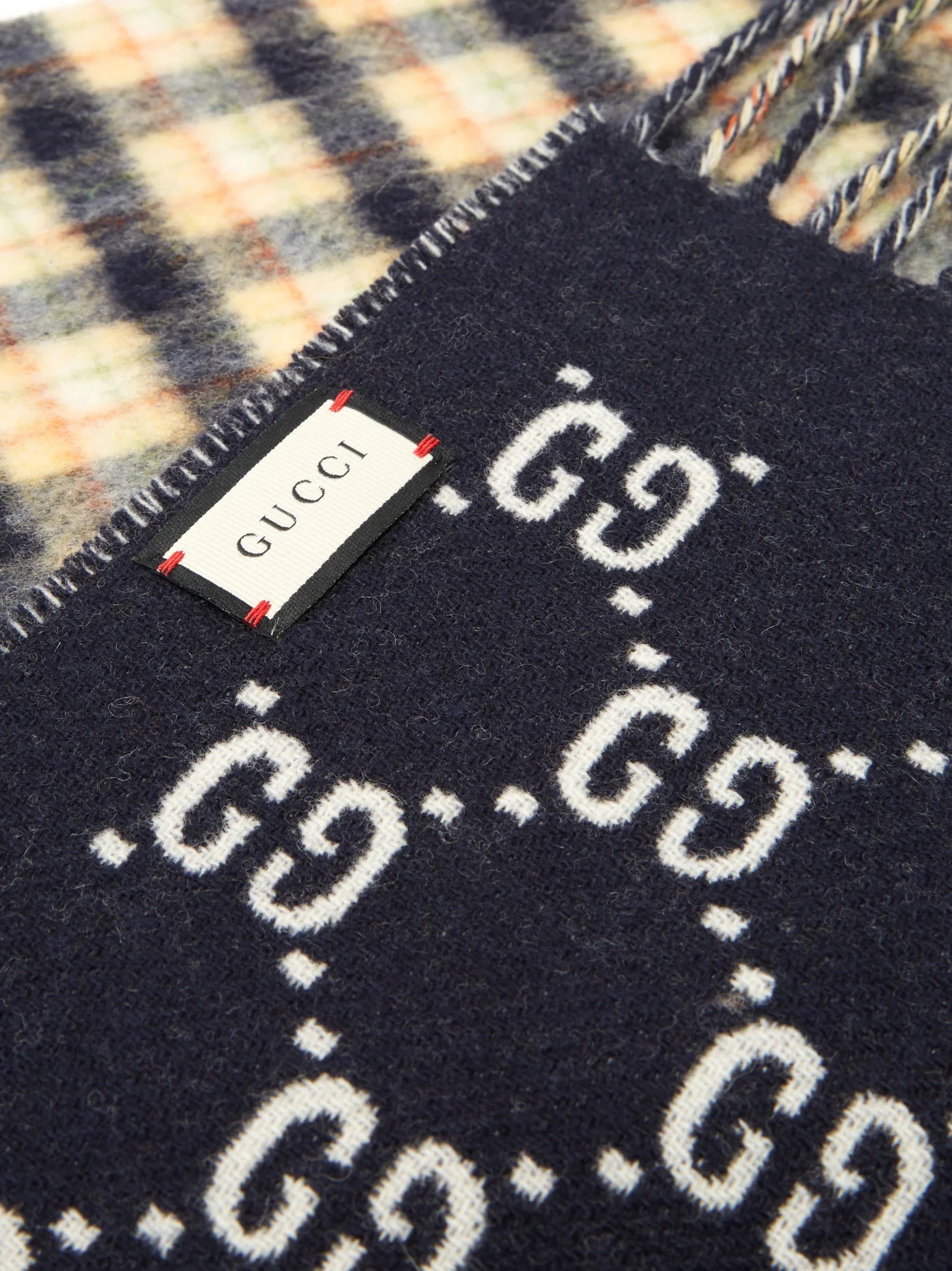 Checked GG-jacquard wool scarf - 5