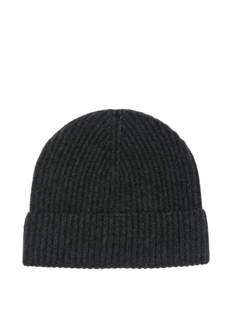 Sunspel cashmere ribbed beanie hat outlook