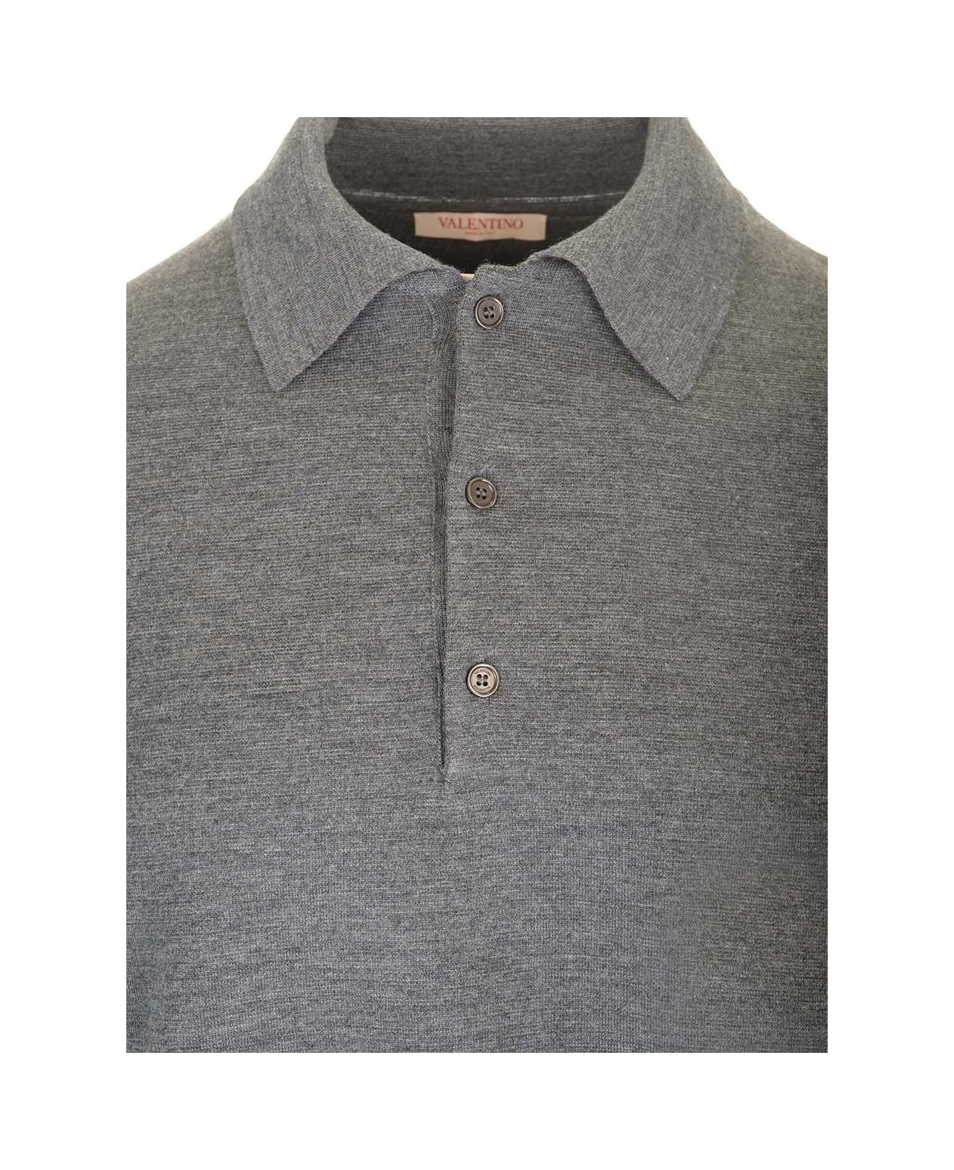 Vlogo Long Sleeve Wool Polo - 3