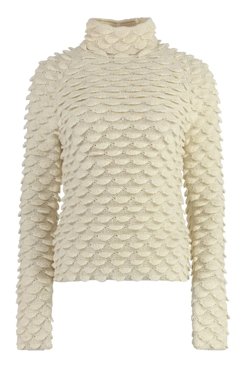BOTTEGA VENETA WOOL TURTLENECK SWEATER - 1