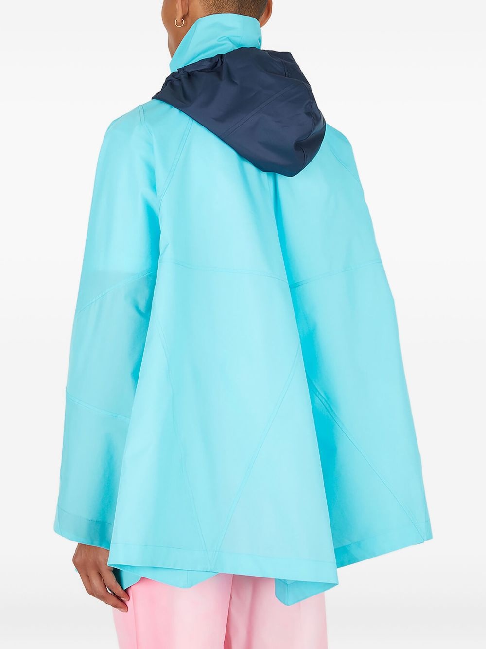 hooded panelled raincoat - 4