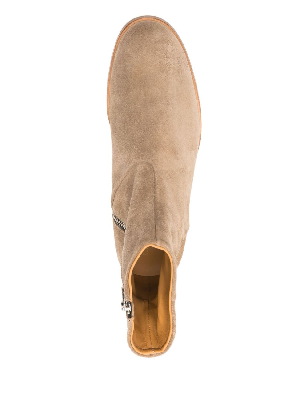 zippered suede boot - 4