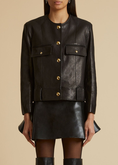 KHAITE The Laybin Jacket in Black Leather outlook