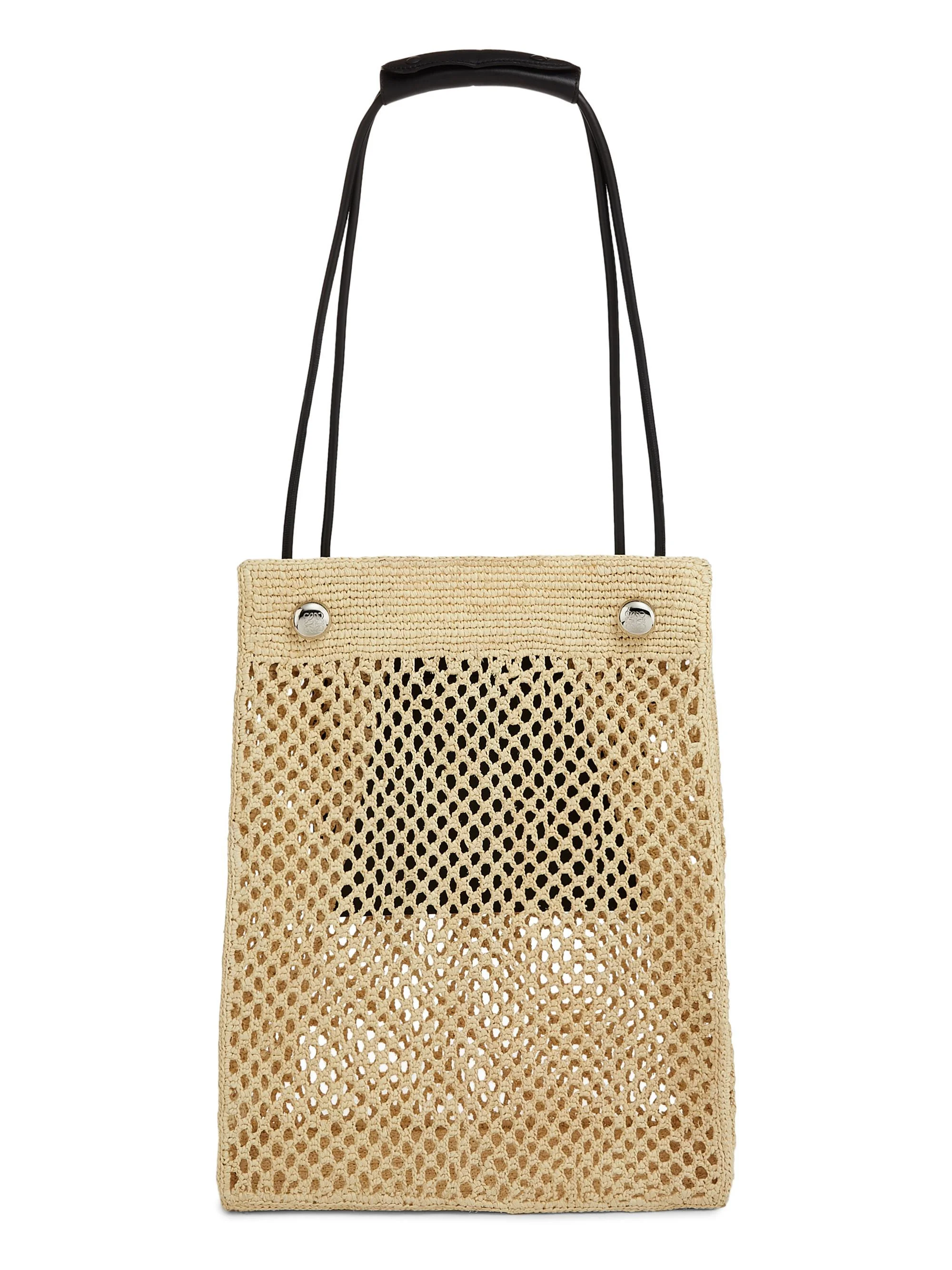Men's x Paula's Ibiza Pebble Hobo Honeycomb Raffia & Leather Tote Bag - Natural - 1